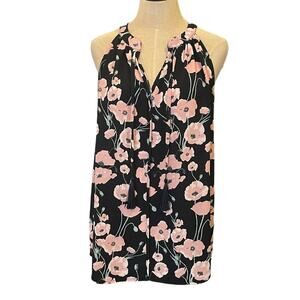 Lemon TART Floral Tank Top Blouse Shirt size XL